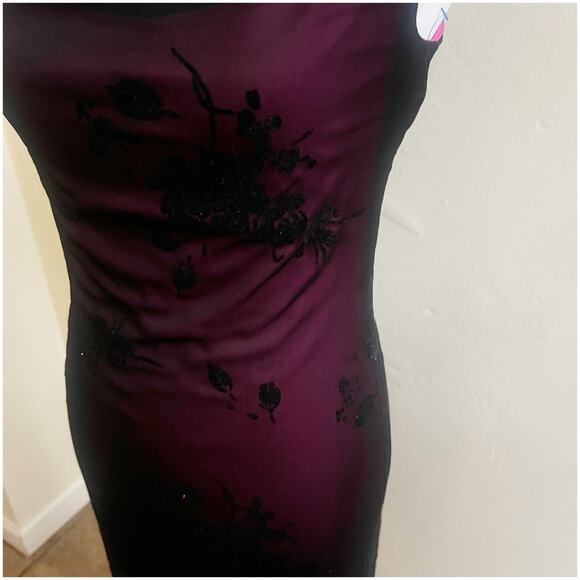 Byer Too Whimsygoth Midi Dress Mesh Black Overlay Pink Underlining Size Small - Picture 8 of 11